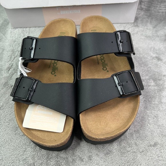 Birkenstock Papillio Arizona Pap Flex Platform Sandals Women 39 Black Narrow Fit - Picture 2 of 7